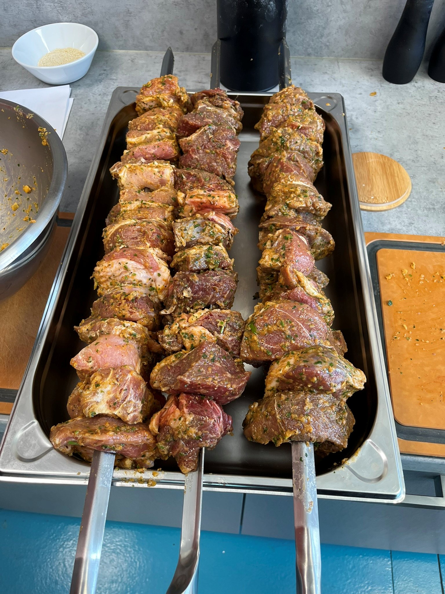 Velký kavkazský šašlik - připravené do grilu