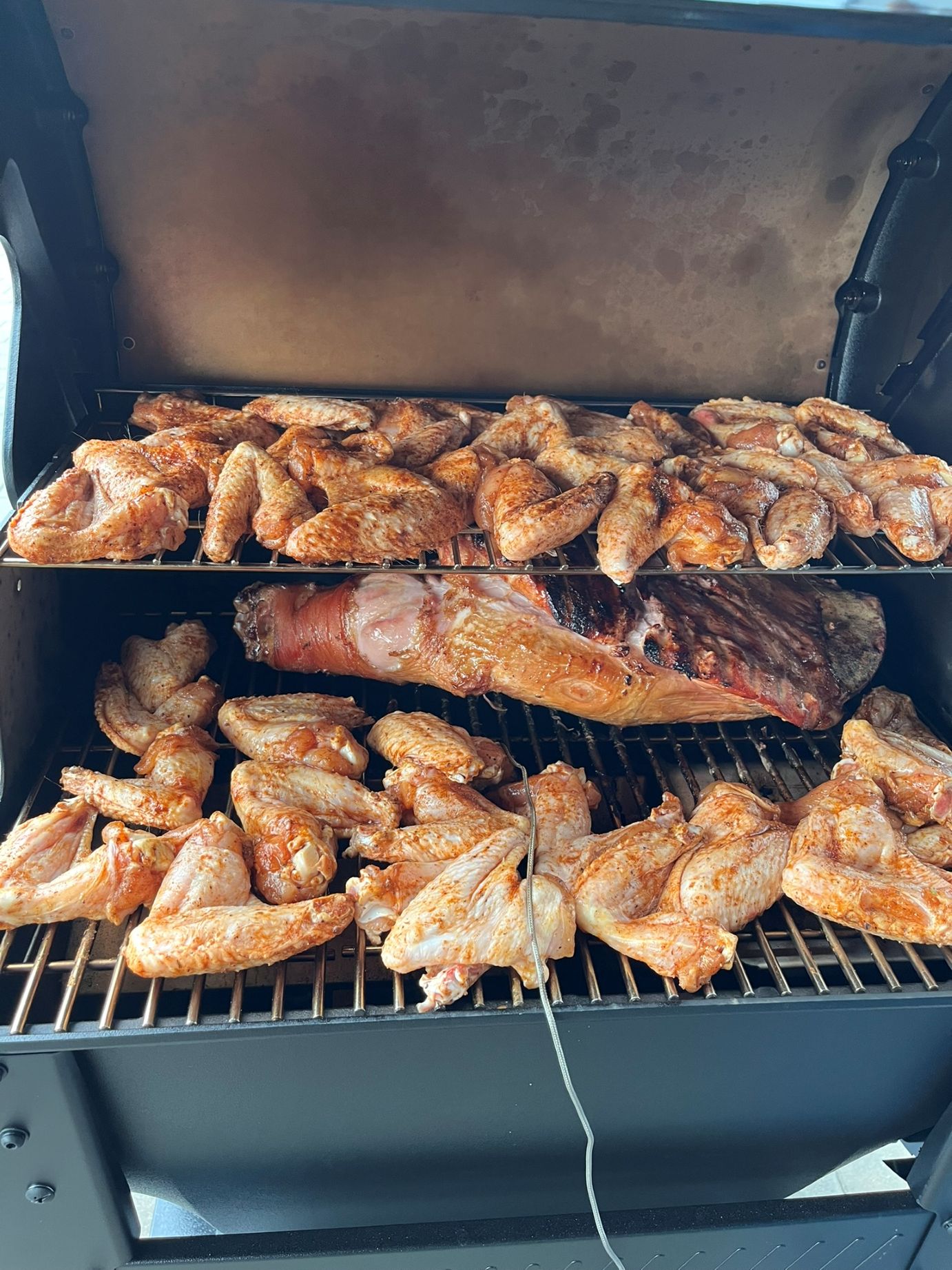 Buffalo Wings kuřecí křídla na grilu - na grilu na začátku Buffalo Wings kuřecí křídla na grilu - na grilu na začátku