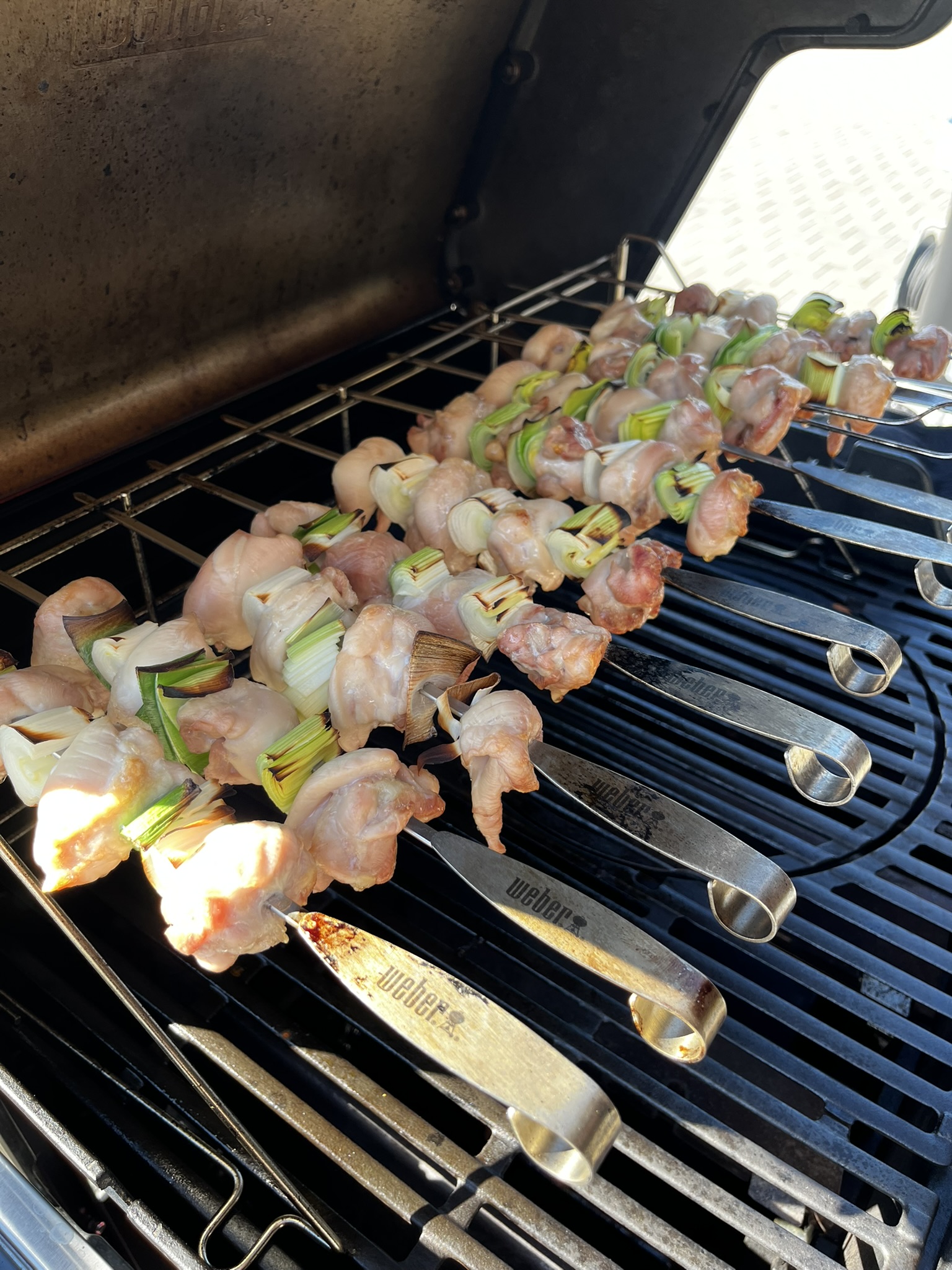 Japonske Yakitori kuřecí špízy - špízy na grilu
