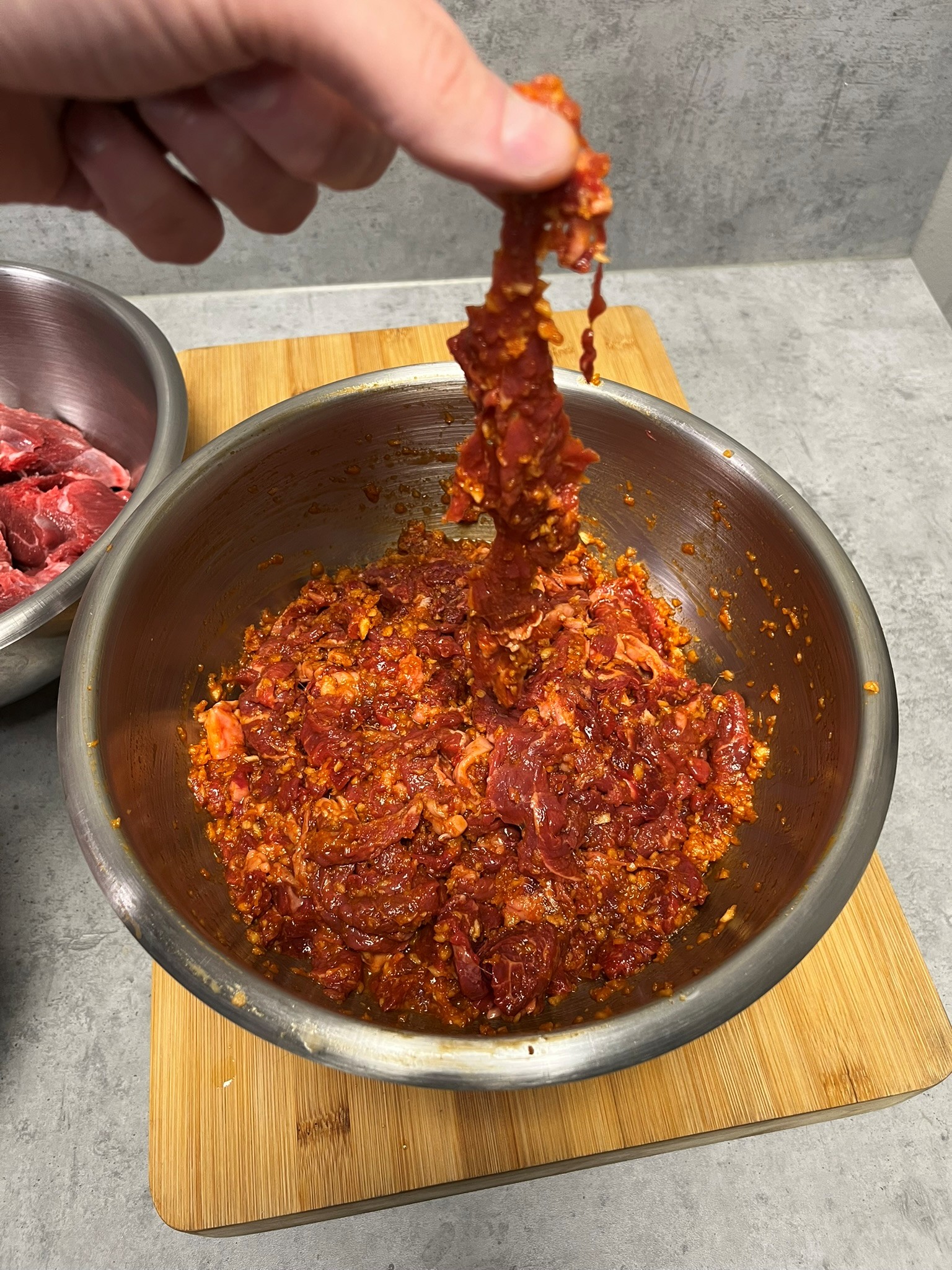 Korejské hovězí bulgogi - marinování masa