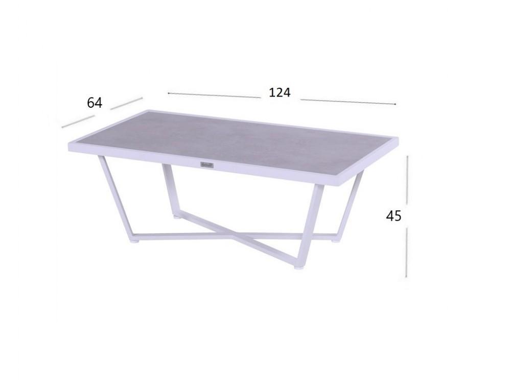 Hartman Zahradní Konferenční stolek Luxor 124 x 64 cm - bílý Obrázek