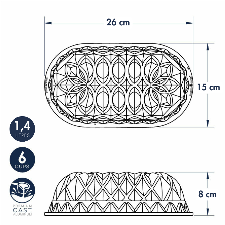 NW Forma na chlebíček Jubilee 6 cup zlatá Obrázek