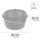 Petromax litinový kotlík Dutch Oven bez nožiček - 25 cm, 7,5 l s příslušenstvím