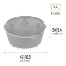 Petromax litinový kotlík Dutch Oven s nožičkami - 30 cm, 10,8 l - Rozměry