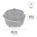 Petromax litinový kotlík Dutch Oven s nožičkami ft3 - 18 cm, 1,6 l