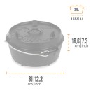 Petromax litinový kotlík Dutch Oven s nožičkami ft4,5 - 22 cm, 3,5 l