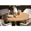 Zahradní jídelní stůl Sophie Teak průměr 120 cm - bílý