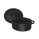 Oválný litinový hrnec Staub 31 cm, černý
