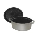 Oválný litinový hrnec Staub 31 cm, šedý
