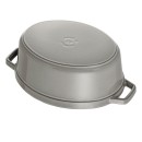 Oválný litinový hrnec Staub 31 cm, šedý