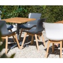 Sklopný zahradní stůl Sophie Bistro Teak 70 x 70 cm - bílý