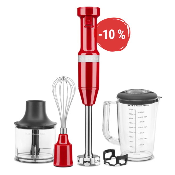 KitchenAid tyčový mixér s příslušenstvím 5KHBV83 - královská červená