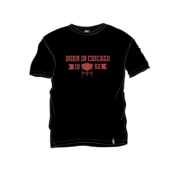 Tričko Weber Born In Chicago L/XL - Černé