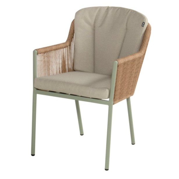 Cairo provázková zahradní jídelní židle - Soft Green