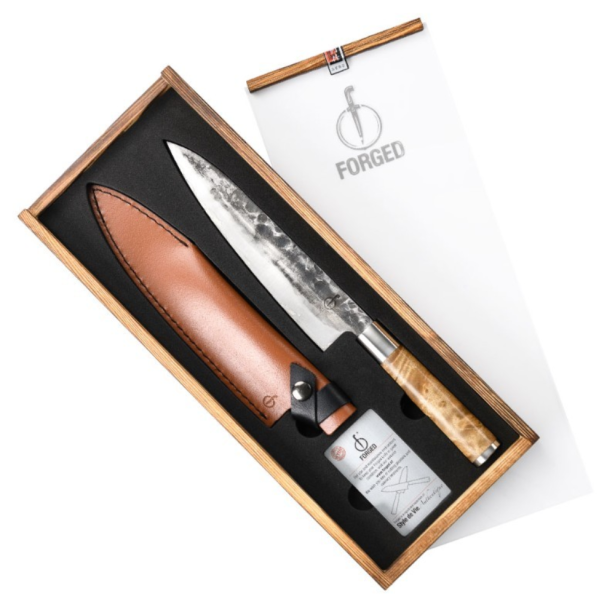 Forged VG10 - kuchařský nůž 20,5 cm s koženým pouzdrem