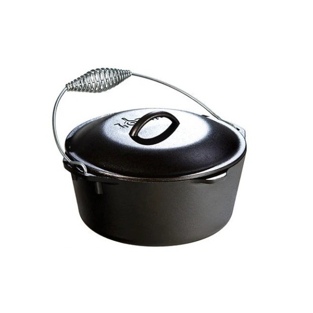 Litinový hrnec Lodge 4,7 l s poklicí a madlem