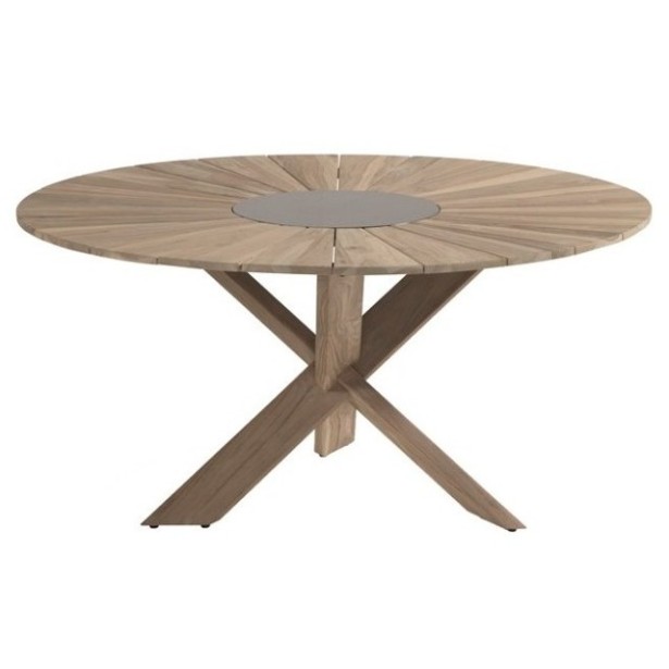 Luxusní zahradní jídelní stůl Provence dřevěný 150 cm - Light Grey