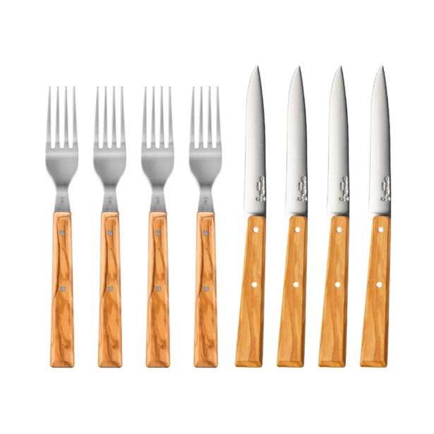 Sada příborů Opinel, 4 páry, oliva