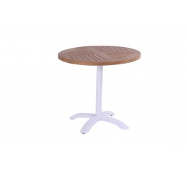 Sklopný zahradní stůl Sophie Bistro Teak průměr 70 cm - bílý