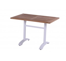 Sklopný zahradní stůl Sophie Bistro Teak 110 x 70 cm - bílý