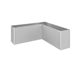 Vyvýšený záhon Belvedere tvaru L - Maxi 77 cm, 2 x 2 m, stříbrný