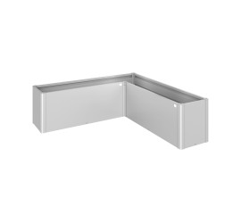 Vyvýšený záhon Belvedere tvaru L - Midi 61 cm, 2 x 2 m, stříbrný