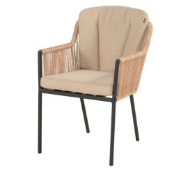 Cairo provázková zahradní jídelní židle - Black