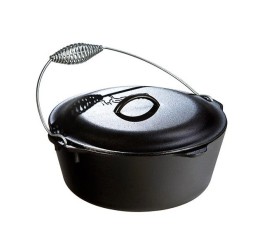 Litinový hrnec Lodge 6,6 l s poklicí a madlem