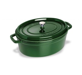 Oválný litinový hrnec Staub 31 cm, bazalka
