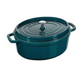 Oválný litinový hrnec Staub 31 cm, mořská modř