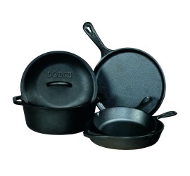 Pětidílná sada litinového nádobí Lodge