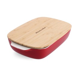 KitchenAid pekáč s dřevěným víkem - velký, královská červená