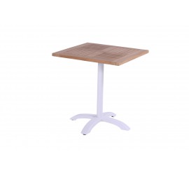 Sklopný zahradní stůl Sophie Bistro Teak 70 x 70 cm - bílý