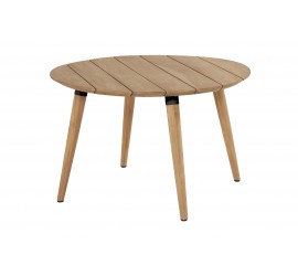 Zahradní Jídelní Stůl Sophie Teak průměr 120 cm - černý