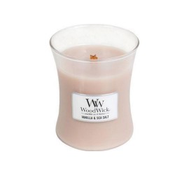 WoodWick sklo střední - Vanilla & Sea Salt