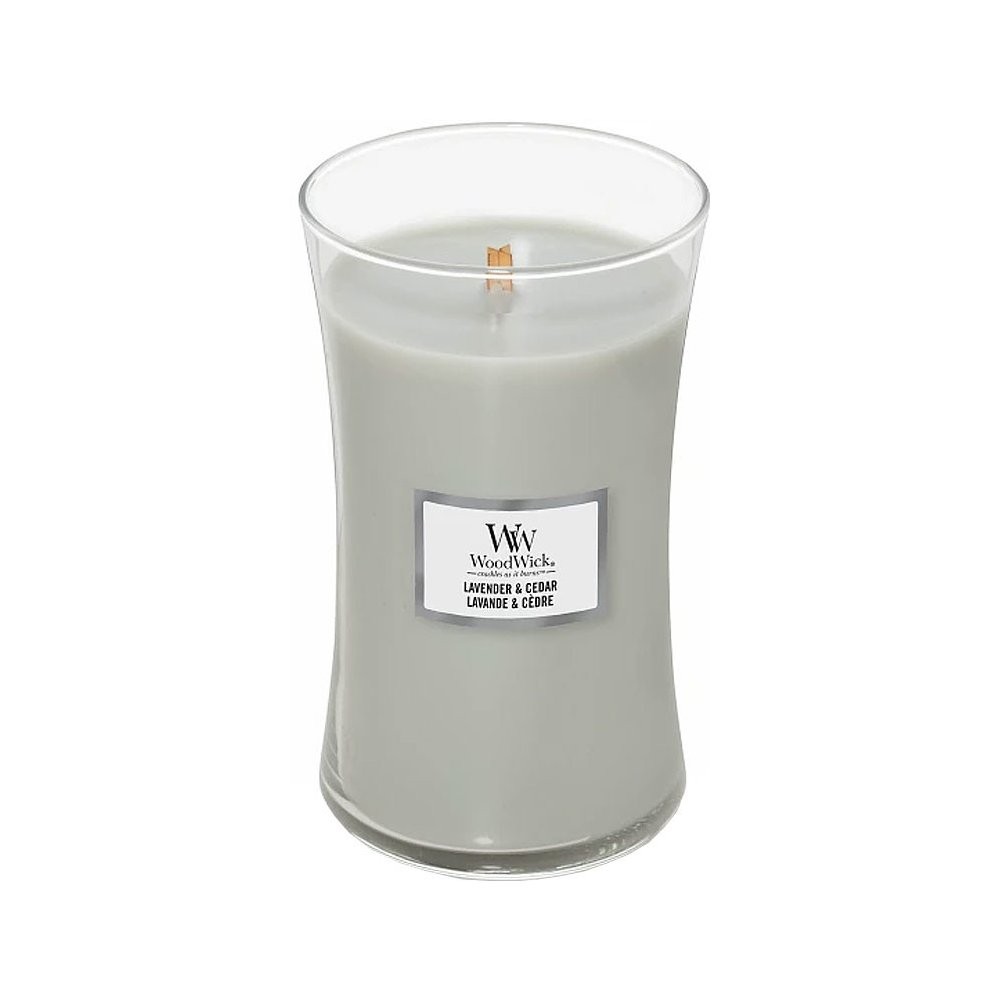 Vonná svíčka WoodWick velká - Lavender & Cedar