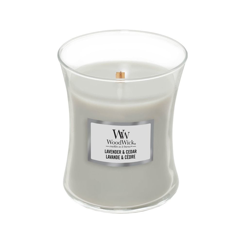 Vonná svíčka WoodWick střední - Lavender & Cedar