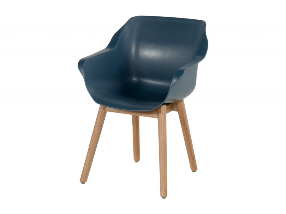 Sophie Teak Zahradní Jídelní Židle s područkami - steel blue