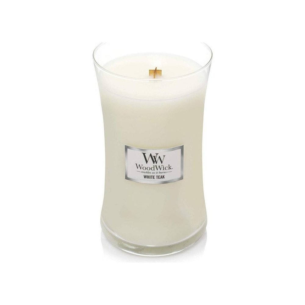 Vonná svíčka WoodWick velká - White Teak, 10,5 cm x 17,5 cm, 609g