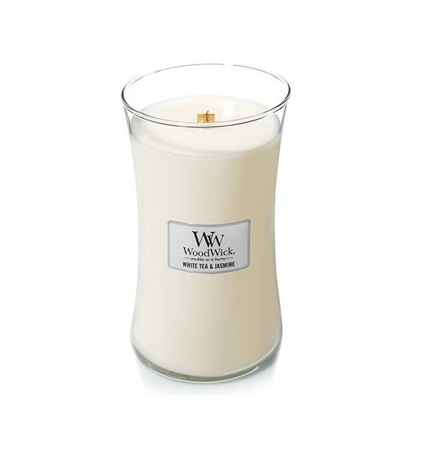 Vonná svíčka WoodWick velká - White Tea & Jasmine